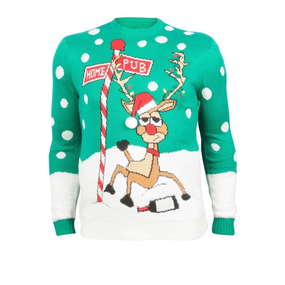 George Christmas Drunk Reindeer Crewneck Sweater